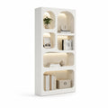 Libreria a giorno verticale in MDF bianco 80 x 30 x 180 cm con illuminazione LED