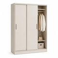Armadio guardaroba a 2 ante scorrevoli in pannello truciolare nobilitato beige 120 x 55 x 200 cm