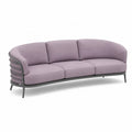 Divano da giardino 3 posti con struttura in alluminio e cuscini in poliestere lilla 210 x 82 x 78 cm